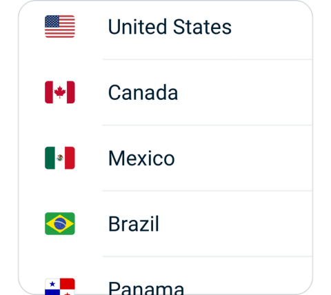 Kuaishan connect step 2, choose VPN server location